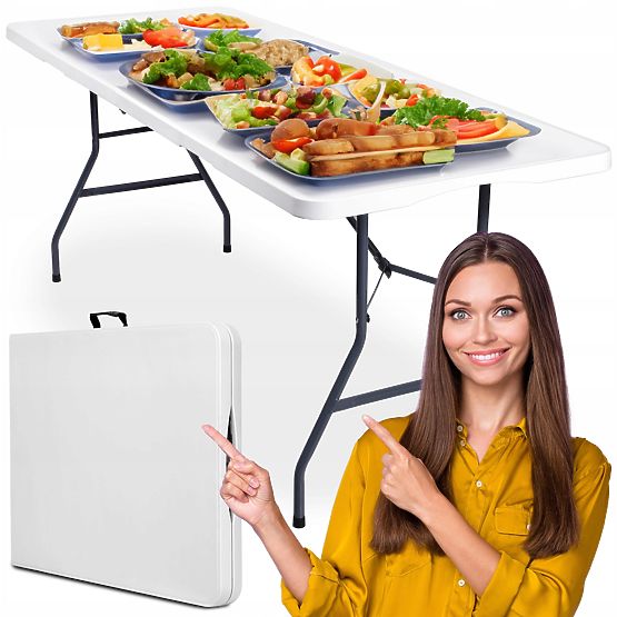 Ensemble de restauration FETA WHITE 180 cm + 6 chaises BASICO