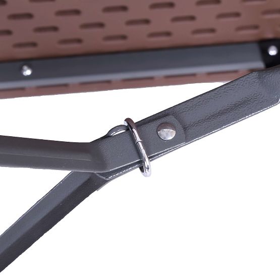 Ensemble de restauration Rattan table marron 180 cm + 2 bancs