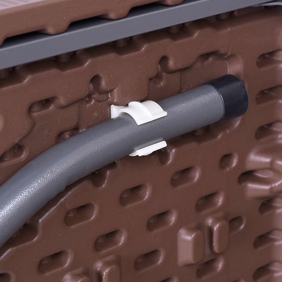 Ensemble de restauration Rattan table marron 180 cm + 2 bancs