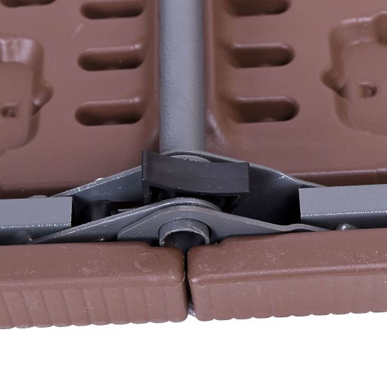 Ensemble de restauration Rattan table marron 180 cm + 2 bancs