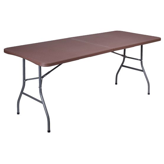 Ensemble de restauration Rattan table marron 180 cm + 2 bancs
