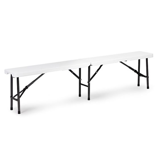 Ensemble de restauration table de banquet 180 cm 2 bancs blanc ModernHome