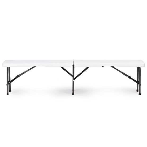Ensemble de restauration table de banquet 180 cm 2 bancs blanc ModernHome