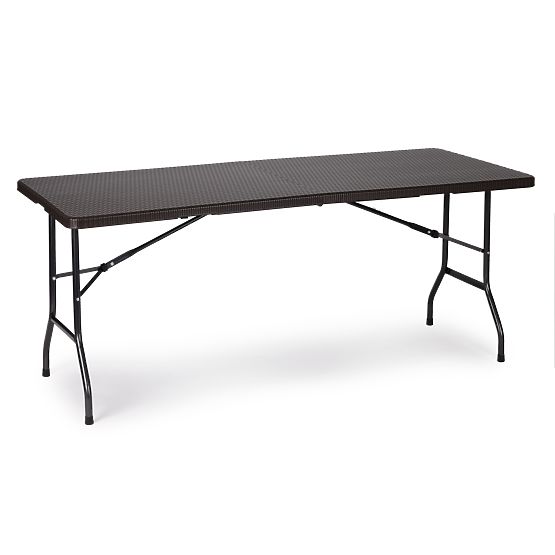 Ensemble de restauration table de banquet 180 cm 2 bancs rotin marron ModernHome