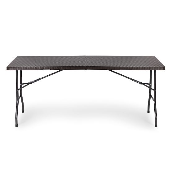 Ensemble de restauration table de banquet 180 cm 2 bancs rotin marron ModernHome