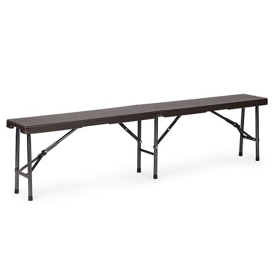 Ensemble de restauration table de banquet 180 cm 2 bancs rotin marron ModernHome