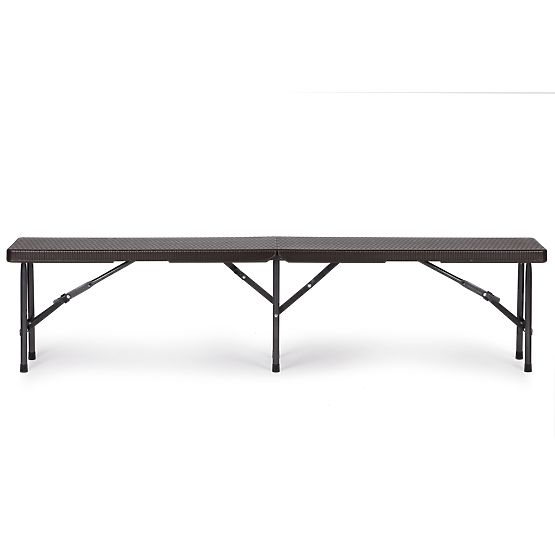 Ensemble de restauration table de banquet 180 cm 2 bancs rotin marron ModernHome