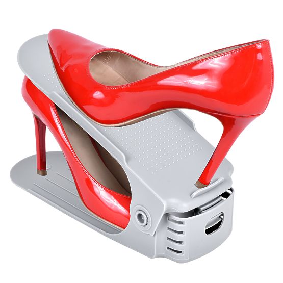 Ensemble de supports à chaussures réglables 10 pièces gris