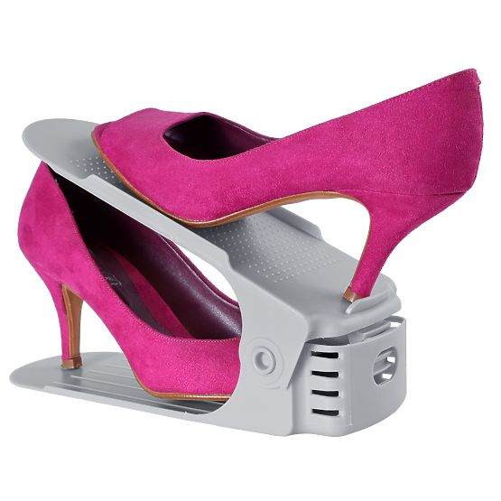 Ensemble de supports à chaussures réglables 10 pièces gris
