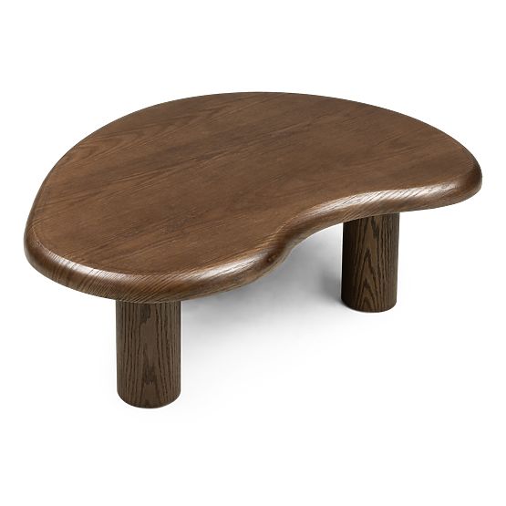 Ensemble de tables Sirocco, chêne foncé, formes arrondies