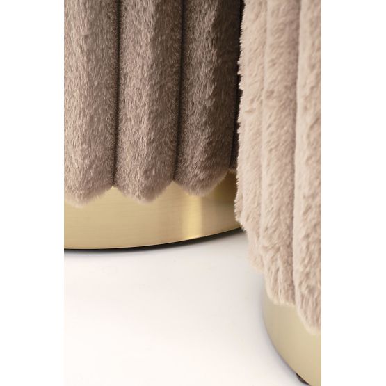 Ensemble FIDO de 2 poufs, cappuccino / doré (1p=1kpl)