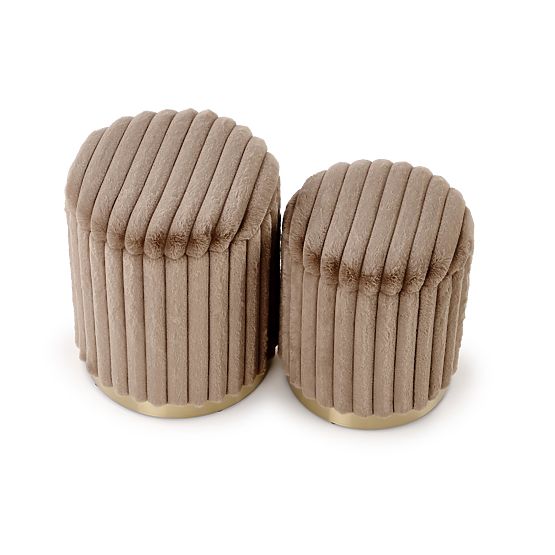 Ensemble FIDO de 2 poufs, cappuccino / doré (1p=1kpl)