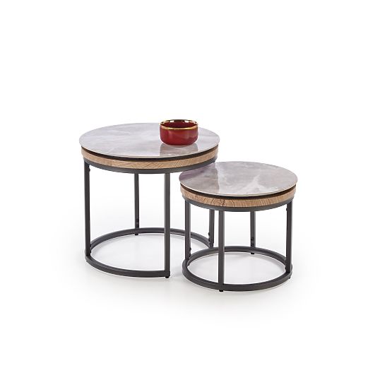 Ensemble ITAKA de 2 bancs, marbre cendré / graphite (1p=1pc)