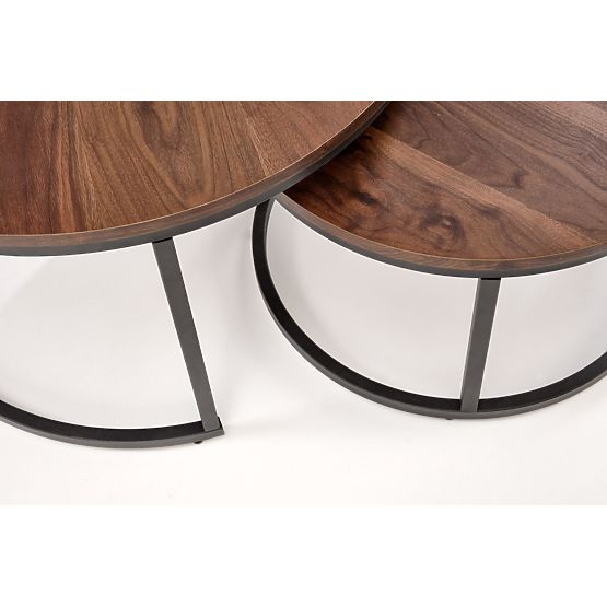 Ensemble JAVA de 2 bancs, noyer / noir (1p=1 pièce)