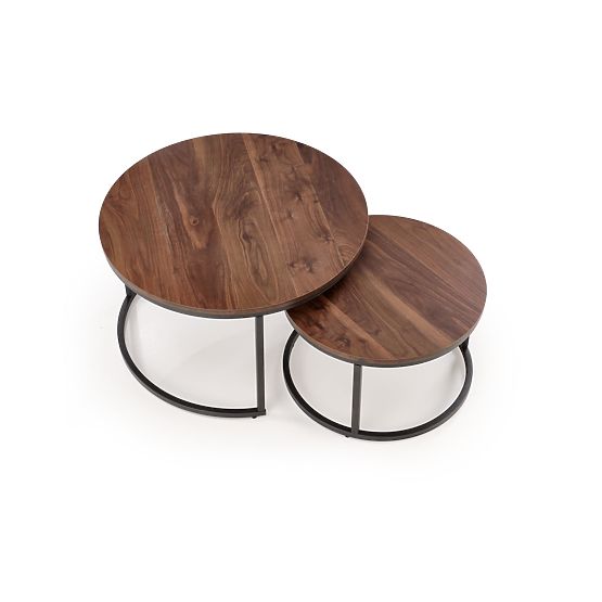 Ensemble JAVA de 2 bancs, noyer / noir (1p=1 pièce)