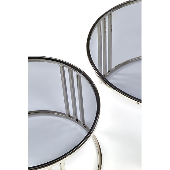 Ensemble MERCURY de 2 bancs, cadre - argent, verre - fumé (1p=1pc)