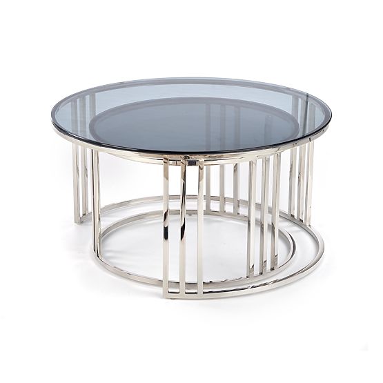 Ensemble MERCURY de 2 bancs, cadre - argent, verre - fumé (1p=1pc)