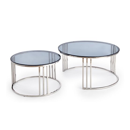 Ensemble MERCURY de 2 bancs, cadre - argent, verre - fumé (1p=1pc)