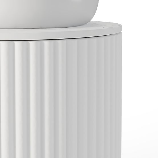 Ensemble meuble avec plan et lavabo La promessa 40 cm, rainuré, arrondi, blanc