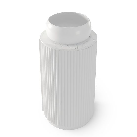 Ensemble meuble avec plan et lavabo La promessa 40 cm, rainuré, arrondi, blanc