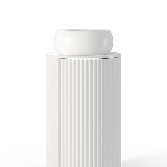 Ensemble meuble avec plan et lavabo La promessa 40 cm, rainuré, arrondi, blanc