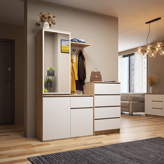 ENSEMBLE POUR ENTRÉE ENTRO PK CHÊNE SONOMA / BLANC