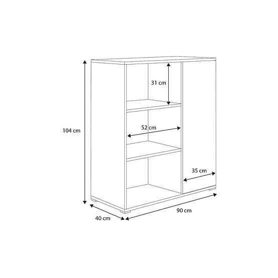 Étagère armoire Fondi blanche, style scandinave