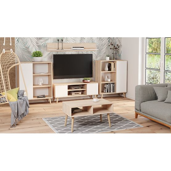 Étagère armoire Fondi chêne sonoma - blanc, style scandinave