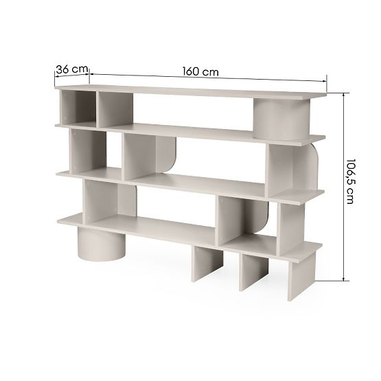 Étagère basse Rangali, cachemire, arrondie