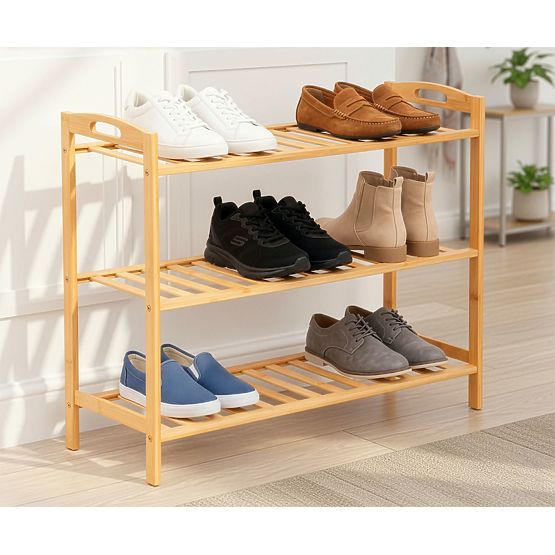 Étagère à chaussures en bambou 3 niveaux Astaria