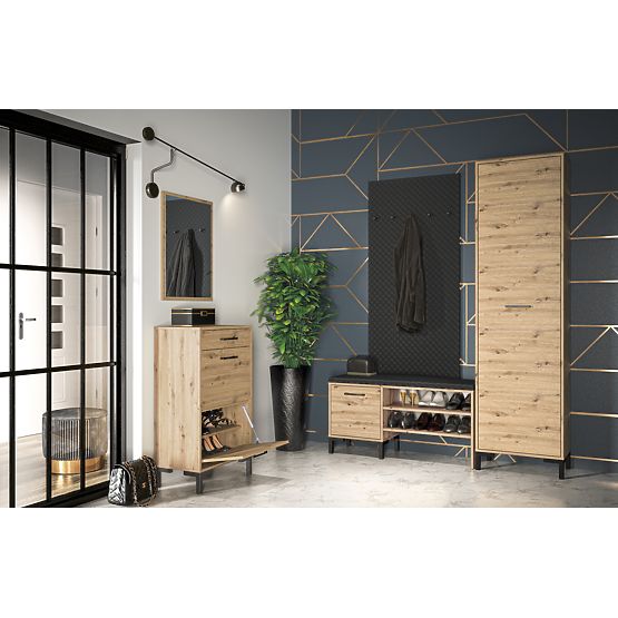 Étagère à chaussures Nevio - chêne artisanal