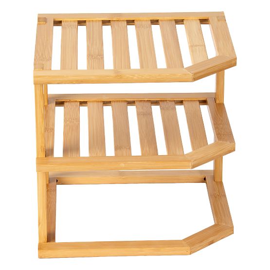 Étagère d'angle de cuisine en bambou DEDAL