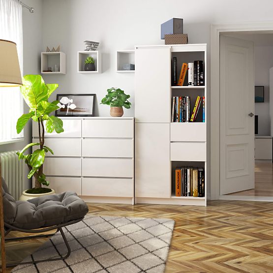 ÉTAGÈRE DE BUREAU R 80 cm CLP R15 PK BLANC / BLANC BRILLANT