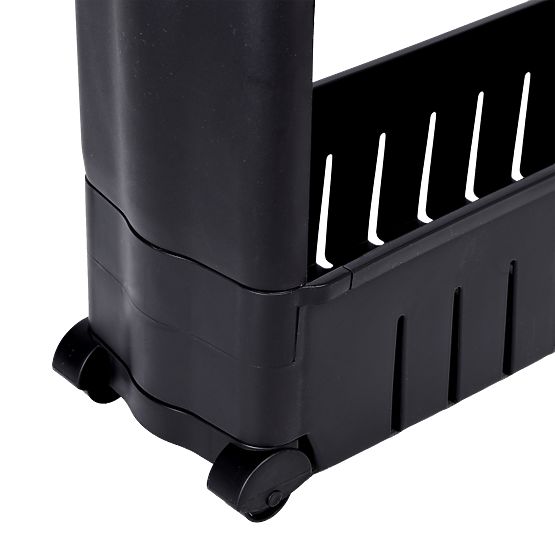 Étagère de cuisine et salle de bain noire 3 niveaux Leira