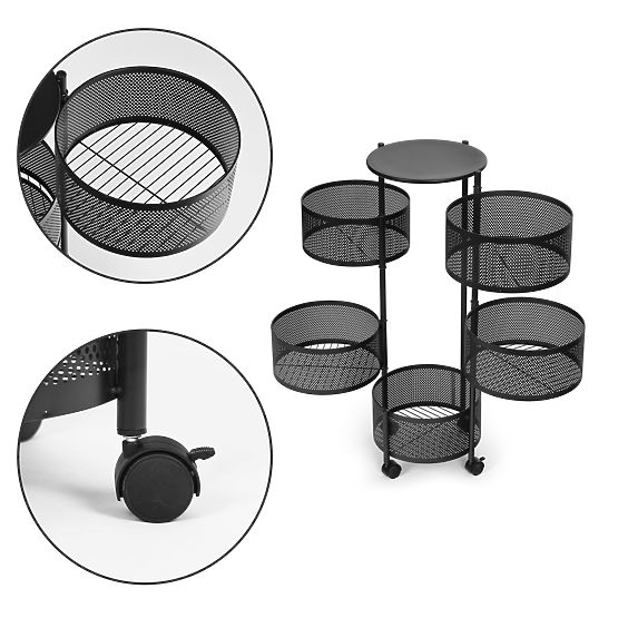 Étagère de cuisine organisateur avec étagères pivotantes 5 niveaux métal ModernHome