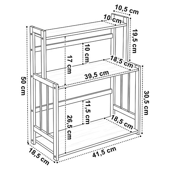 Étagère de cuisine pour épices CEZAR Wood Brown