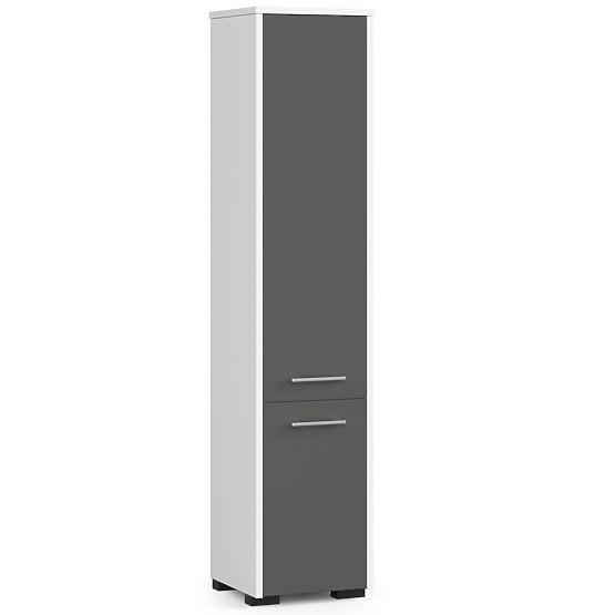 ÉTAGÈRE DE SALLE DE BAIN FIN COLONNE 30 2D 140cm BLANC / GRIS