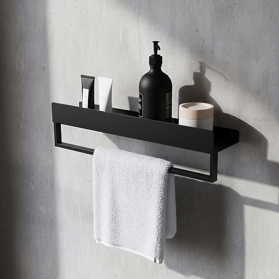Étagère de salle de bain pour baignoire SF01 60 cm noir mat