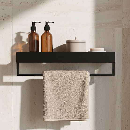 Étagère de salle de bain pour baignoire SF01 60 cm noir mat