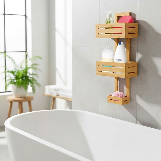 Étagère en bambou MANILA 3 niveaux pour cuisine et salle de bain