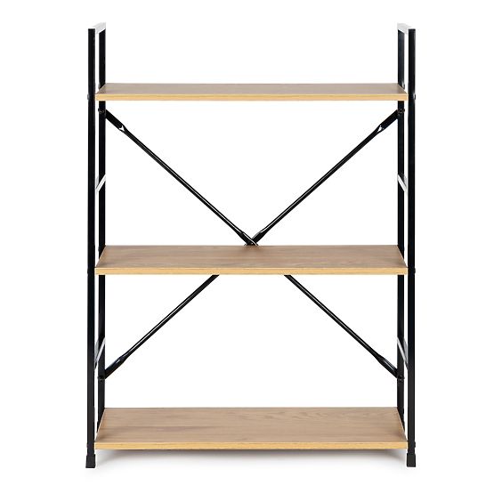 Étagère en bois cadre métallique large LOFT 3 étagères