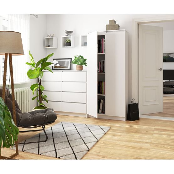 ÉTAGÈRE FERMÉE R80 2D 8P CLP BLANC