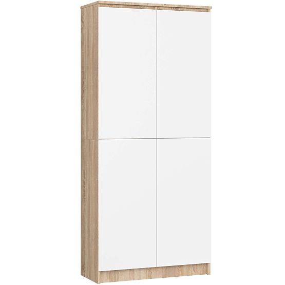 ÉTAGÈRE FERMÉE R80 2D 8P CLP CHÊNE SONOMA / BLANC
