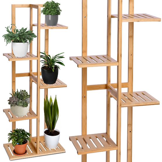 Étagère à fleurs en bambou Gutren 6 étagères