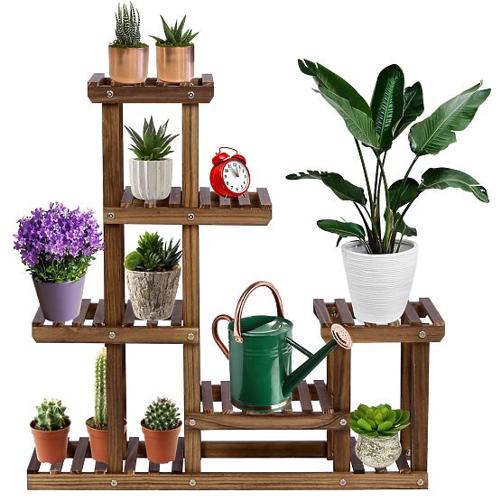Étagère à fleurs en bois Manino 5 niveaux