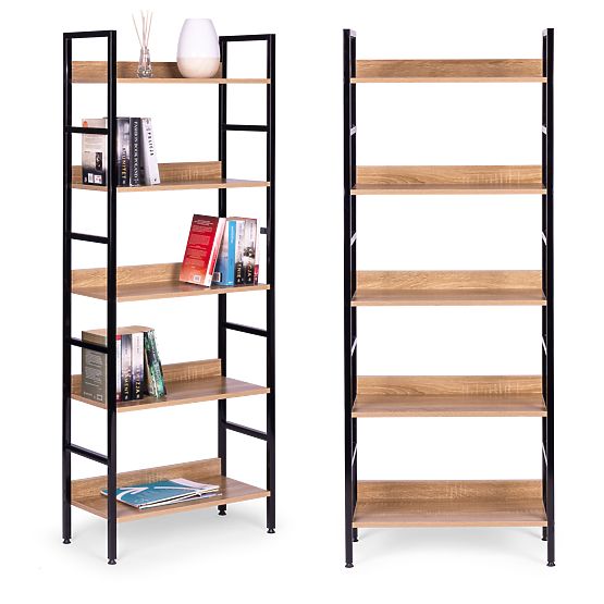Étagère haute loft 5 étagères métal MDF ModernHome
