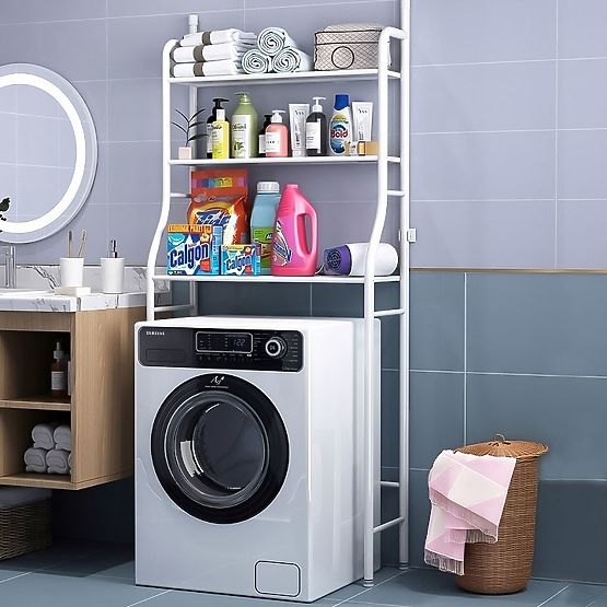 Étagère haute de WC pour salle de bain au-dessus des toilettes 3 étagères structure en aluminium