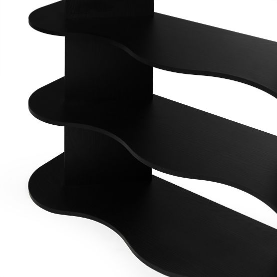 Étagère haute Rheo, noire, ondulée