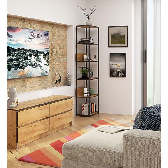 ÉTAGÈRE INDUSTRIELLE 500 NOIR/CHÊNE CRAFT