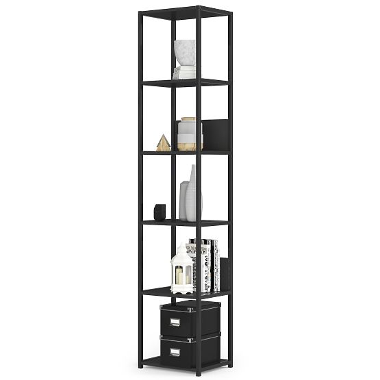 Étagère loft en métal 40 cm - noir-noir - 6 étagères